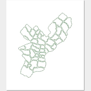 Philadelphia Zipcode Map (green) Posters and Art